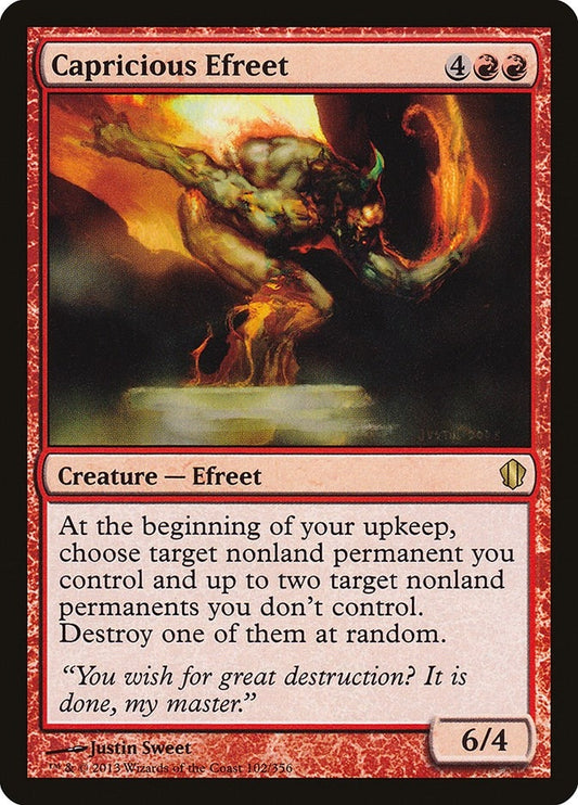 Image for Capricious Efreet (102) (Commander 2013) - Magic: The Gathering