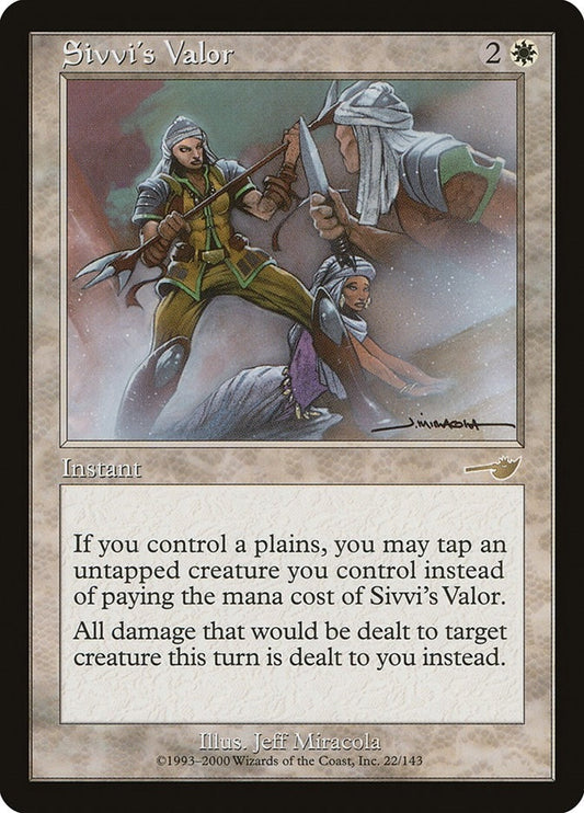 Image for Sivvi's Valor (22) (Nemesis) - Magic: The Gathering