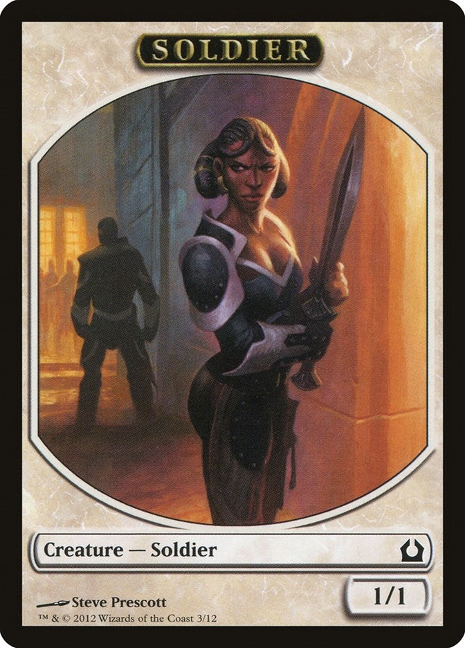 Image for Soldier Token (3) (Return to Ravnica) - Magic: The Gathering