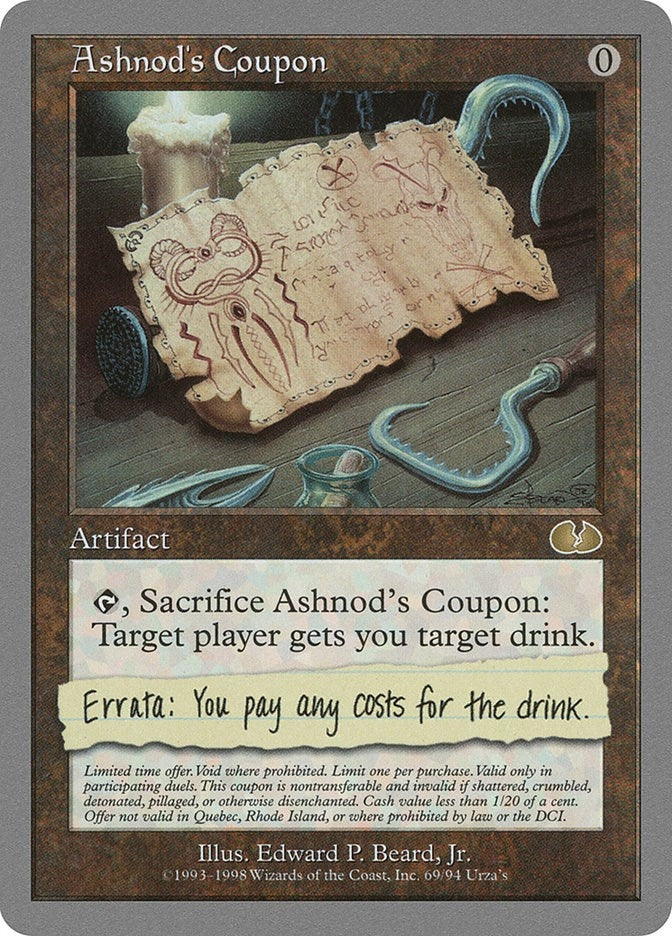 Image for Ashnod's Coupon (69) (Unglued) - Magic: The Gathering