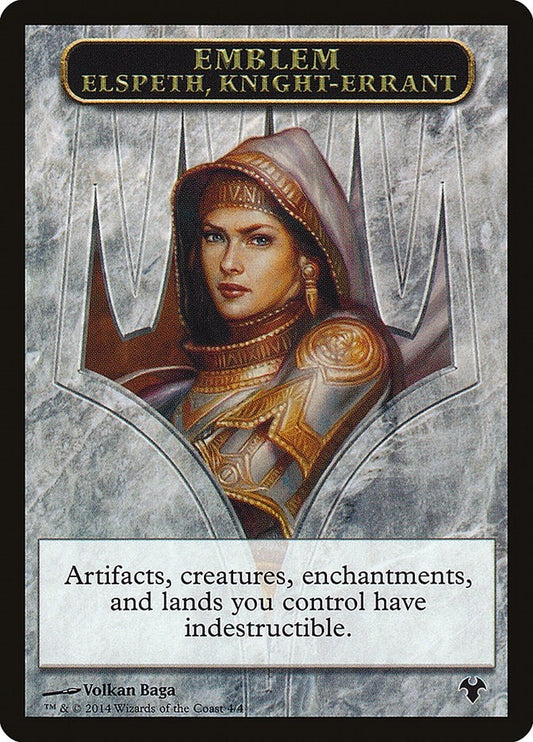 Image for Emblem - Elspeth, Knight-Errant // Soldier Double-Sided Token (4 // 1) (Magic Modern Event Deck) - Magic: The Gathering