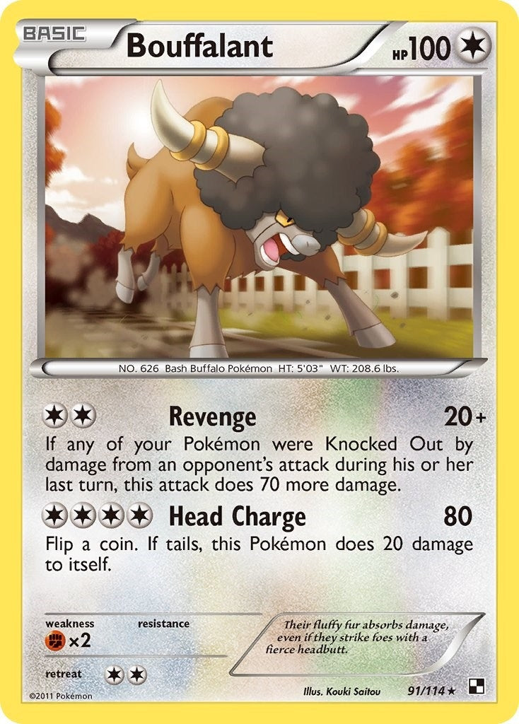 Image for Bouffalant (91) (91/114) (Black and White) - Pokemon