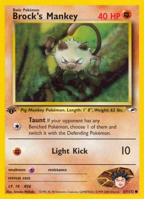 Image for Brock's Mankey (67) (067/132) (Gym Heroes) - Pokemon