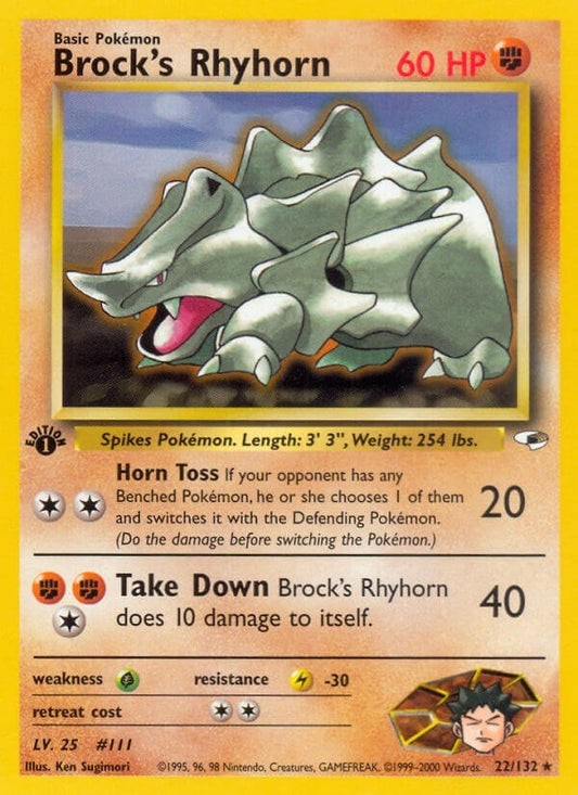 Image for Brock's Rhyhorn (22) (022/132) (Gym Heroes) - Pokemon