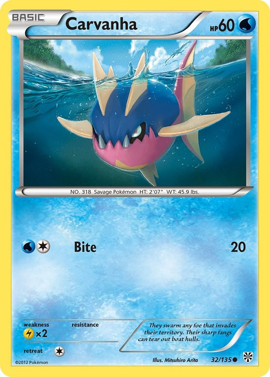 Image for Carvanha (32/135) (Plasma Storm) - Pokemon
