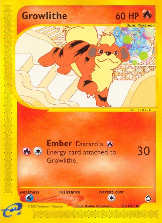 Image for Growlithe (51) (051/147) (Aquapolis) - Pokemon