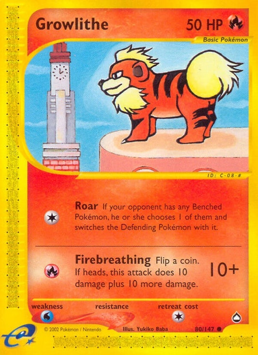 Image for Growlithe (80) (080/147) (Aquapolis) - Pokemon