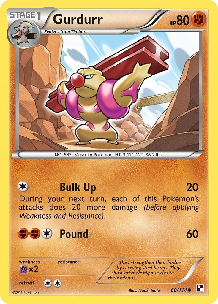 Image for Gurdurr (60/114) (Black and White) - Pokemon