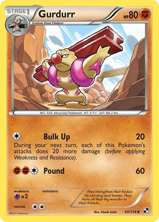 Image for Gurdurr (60/114) (Black and White) - Pokemon