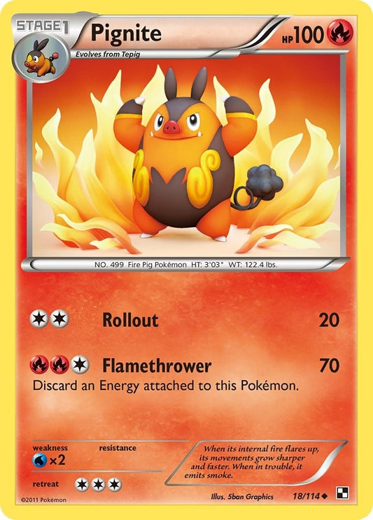Image for Pignite (18) (18/114) (Black and White) - Pokemon