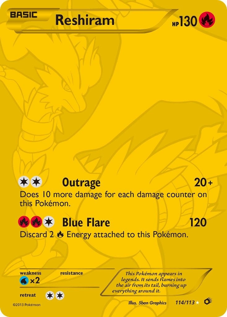 Image for Reshiram (114 Full Art Secret Rare) (114/113) (Legendary Treasures) - Pokemon