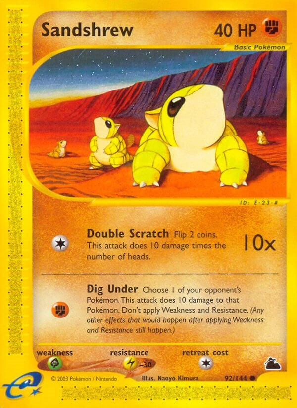 Image for Sandshrew (092/144) (Skyridge) - Pokemon