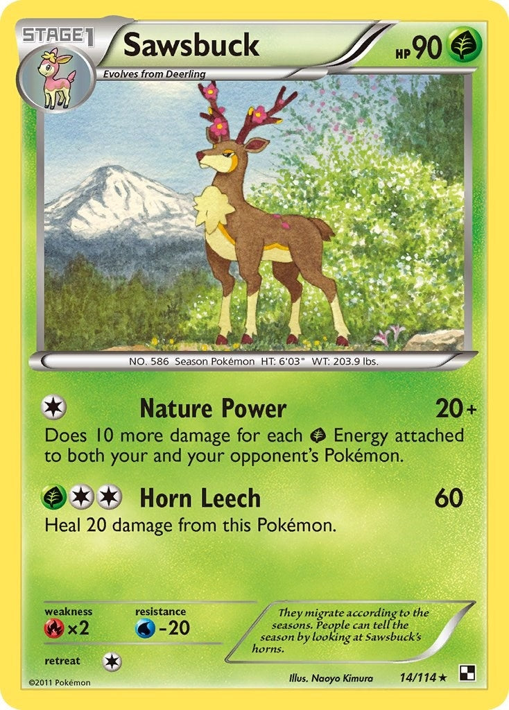 Image for Sawsbuck (14/114) (Black and White) - Pokemon