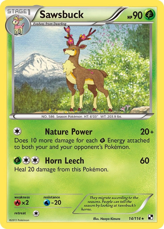 Image for Sawsbuck (14/114) (Black and White) - Pokemon