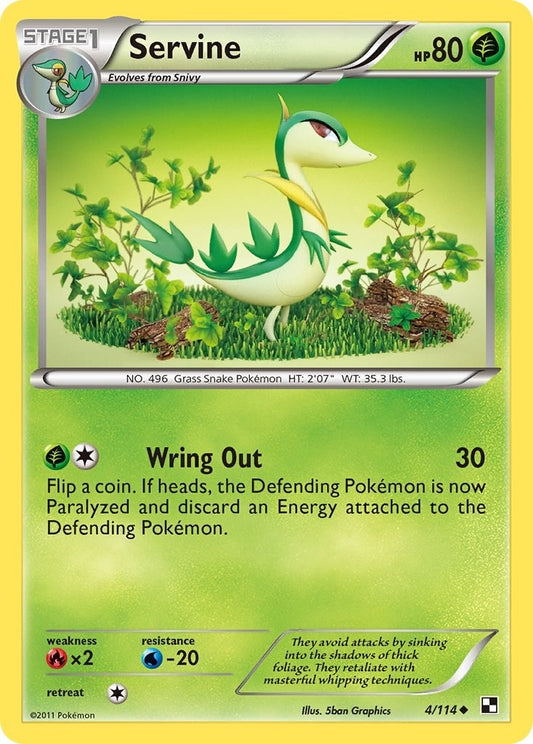 Image for Servine (4) (4/114) (Black and White) - Pokemon