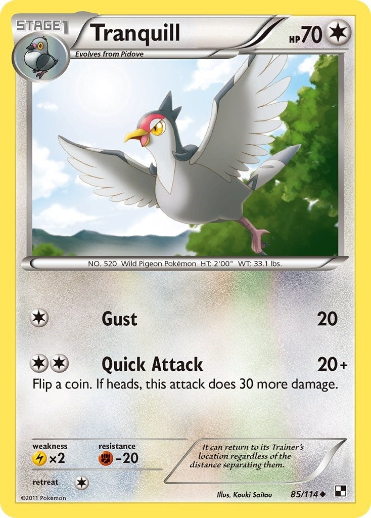 Image for Tranquill (85/114) (Black and White) - Pokemon