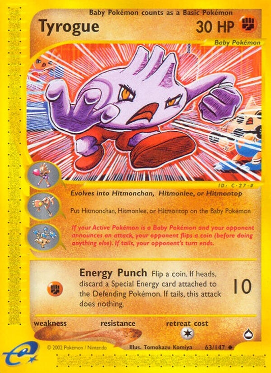 Image for Tyrogue (063/147) (Aquapolis) - Pokemon