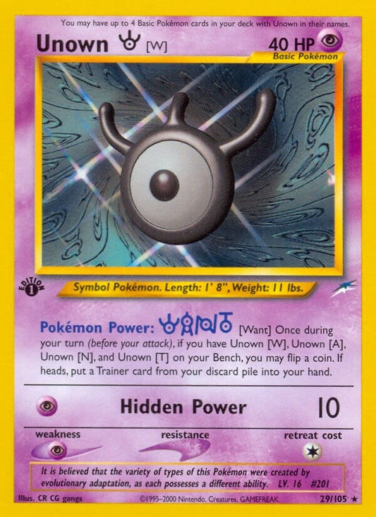 Image for Unown [W] (029/105) (Neo Destiny) - Pokemon