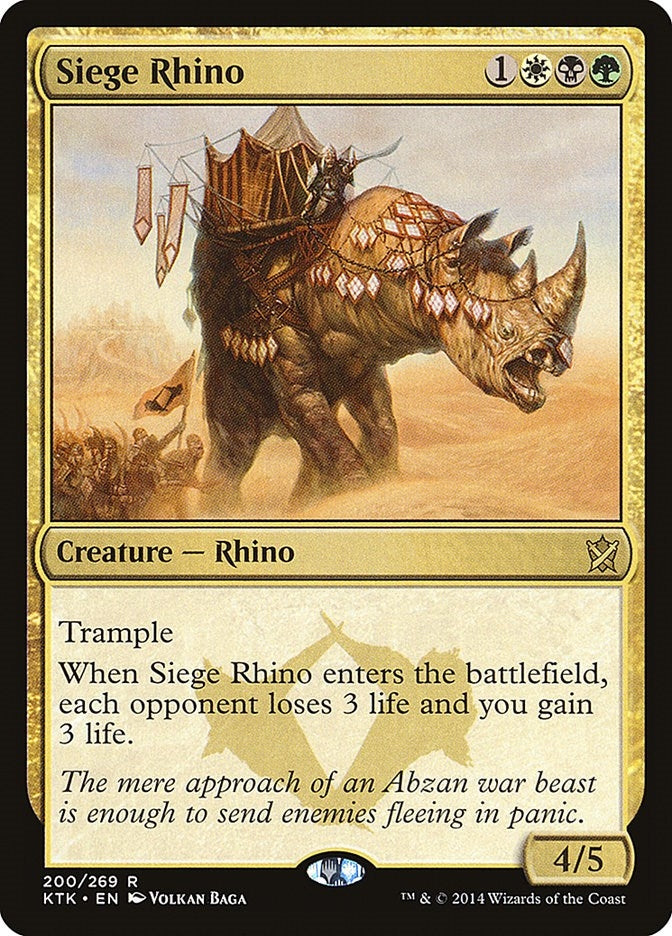 Image for Siege Rhino (200) (Khans of Tarkir) - Magic: The Gathering