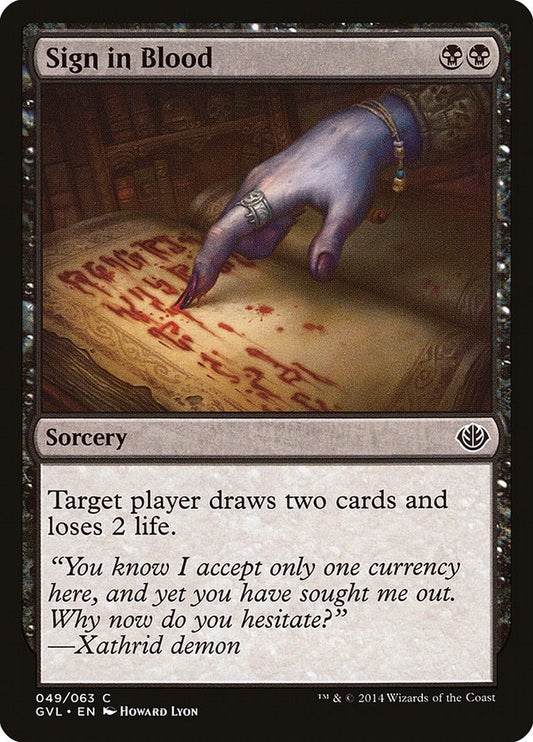 Image for Sign in Blood (49) (Duel Decks: Anthology) - Magic: The Gathering