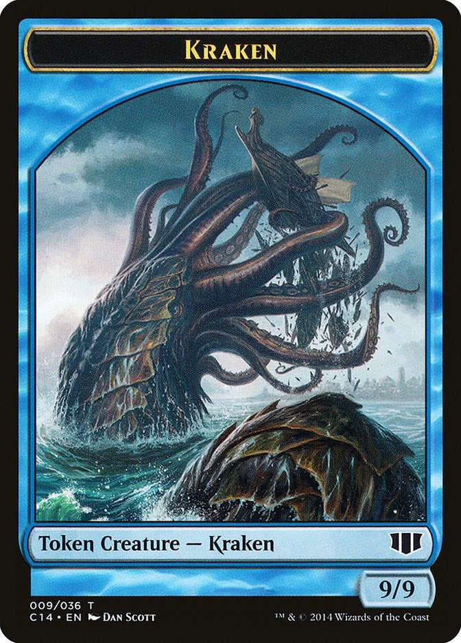 Image for Kraken // Zombie (011) Double-Sided Token (9 // 11) (Commander 2014) - Magic: The Gathering