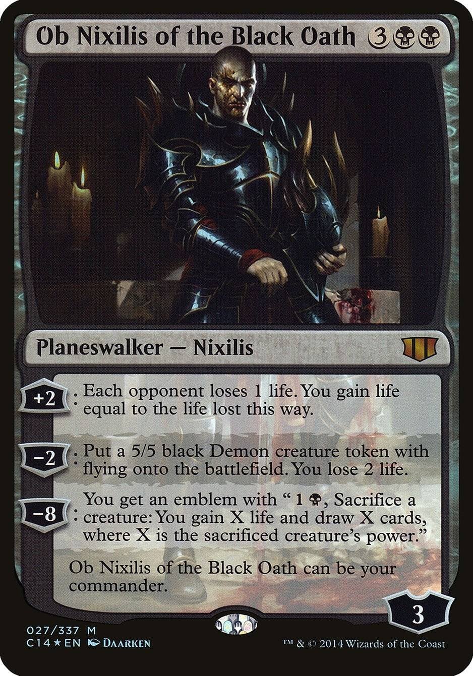 Image for Ob Nixilis of the Black Oath (Commander 2014) (27) (Oversize Cards) - Magic: The Gathering