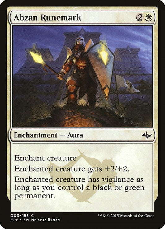 Image for Abzan Runemark (3) (Fate Reforged) - Magic: The Gathering