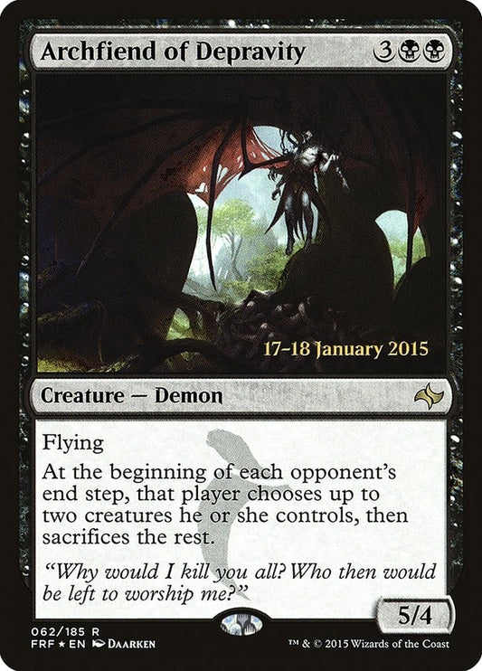 Image for Archfiend of Depravity (62) (Prerelease Cards) - Magic: The Gathering