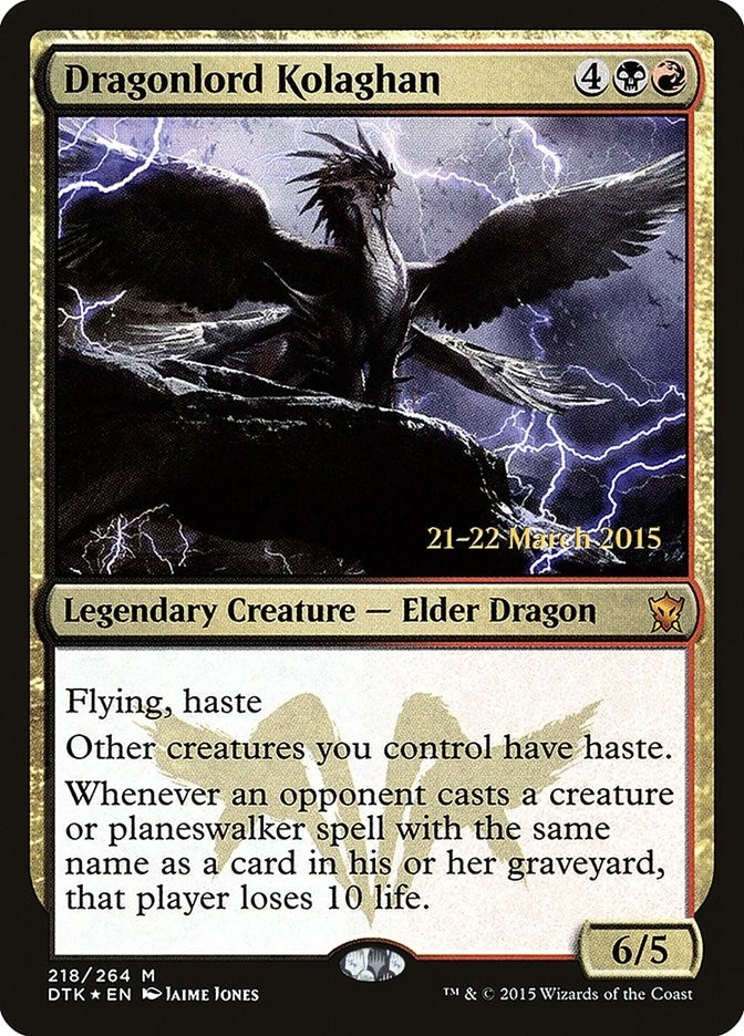Image for Dragonlord Kolaghan (218) (Prerelease Cards) - Magic: The Gathering