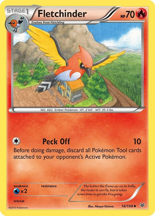 Image for Fletchinder (14/108) (XY - Roaring Skies) - Pokemon