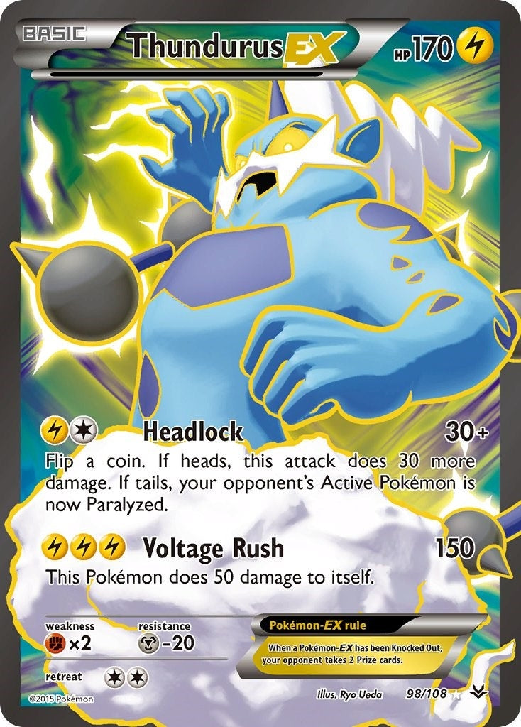 Image for Thundurus EX (98 Full Art) (98/108) (XY - Roaring Skies) - Pokemon